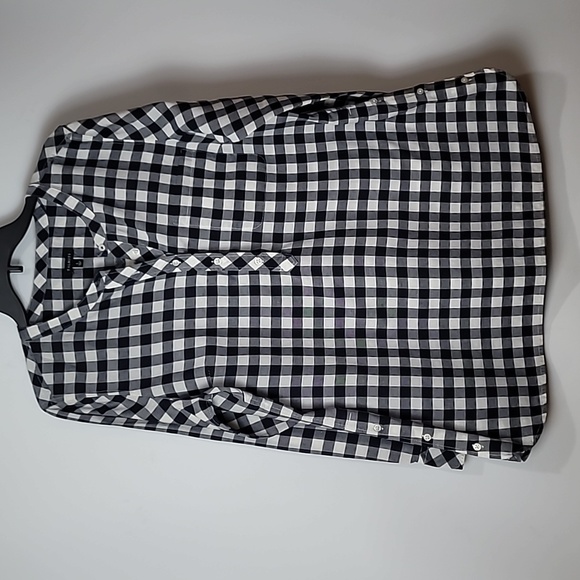 Duplicate listing. Talbots Black & White Plaid/Check Half Button up Top - Picture 7 of 14